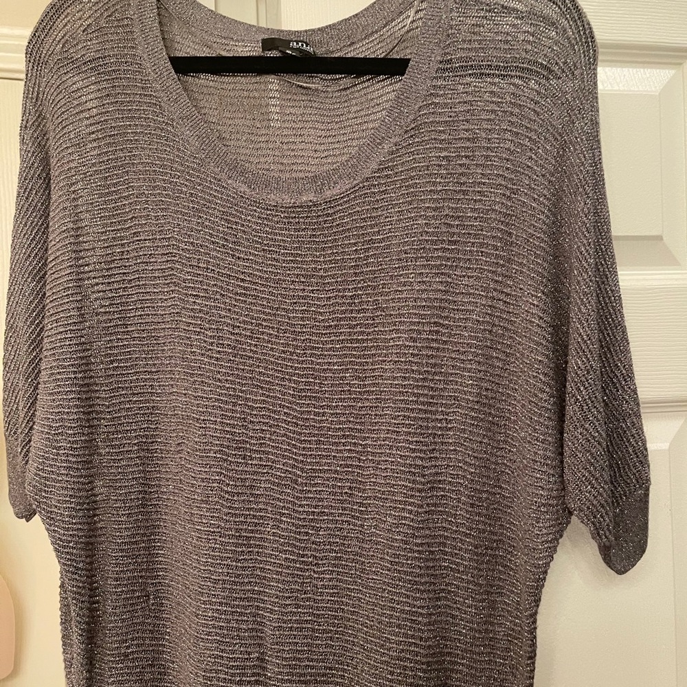 Lightly used ANA sparkly gray sheer sweater